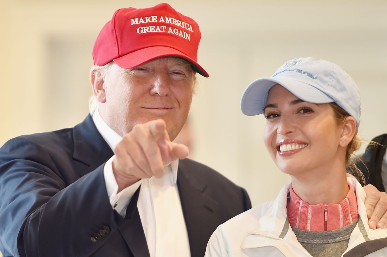 Trump takes a break from the campaign trail and visits his golf course Turnberry in Ayr, Scotland, with his daughter Ivanka on July 30.