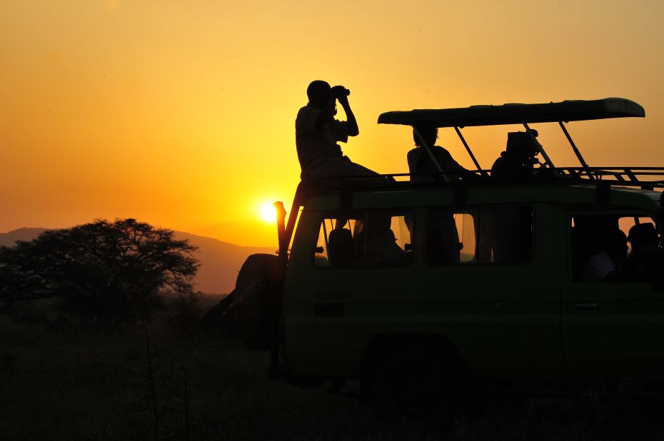 Tourists can explore Kidepo Park on a sunset game drive. 
