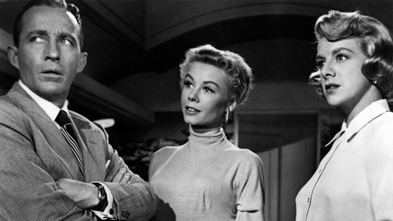 Actress and dancer Vera-Ellen, center, with  Crosby and actress and singer Rosemary Clooney in a scene from "White Christmas." Vera-Ellen and Clooney play a sister act, Betty and Judy Haynes.