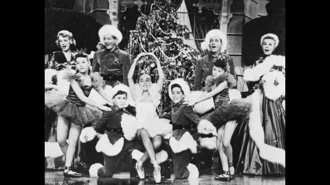 The cast performs the song "White Christmas" during the final scene in the film.