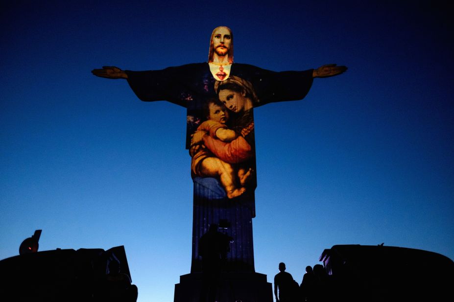 Rio's most famous icon, the statue of Christ the Redeemer, was illuminated by Brazil-based French lighting designer Gaspare Di Caro atop Corcovado hill on December 23. 