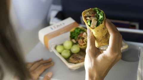 Some of Delta's meals are now made by Luvo, a health-focused frozen food company. Delta does provide calorie information, at least for its Luvo products, such as the 460-calorie Grilled Chicken Wrap and the 520-calorie Fresh Breakfast Medley.<br />