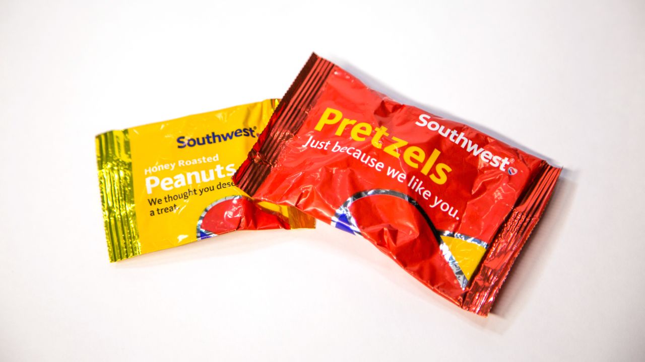 Your choice on Southwest, which ranked in sixth place, may be pretty simple: Do you want pretzels or peanuts? Platkin recommended the 70-calorie peanuts over the 50-calorie pretzels because they are a good source of protein.