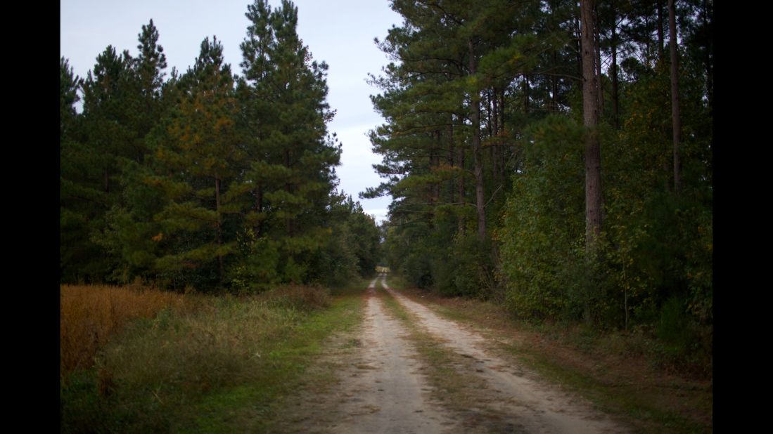 This road leads to Frampton's childhood house in Varnville, South Carolina.
