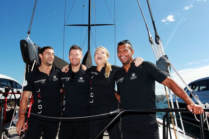 Home entry Perpetual Loyal included members of Australia's sporting royalty in its crew, including ex-rugby league star Anthony Minichello, former national cricket captain Michael Clarke, TV presenter Erin Molan and rugby union player Kurtley Beale. The yacht was forced to retire on Sunday due to a broken rudder.