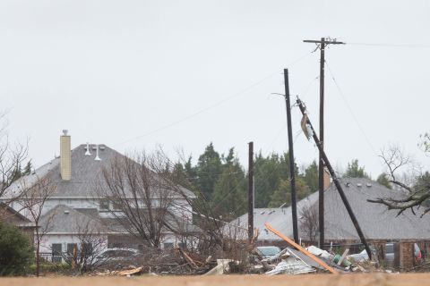 Damage is seen in a Garland neighborhood on December 27.