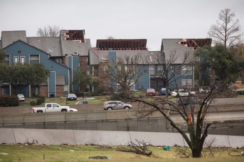 This apartment building in Garland was damaged as well.