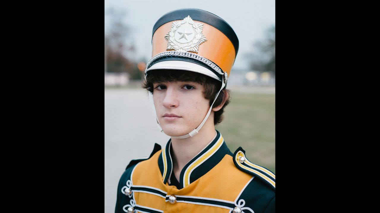 Dylan Mooney plays snare drum in the Vidor High School Marching Band.