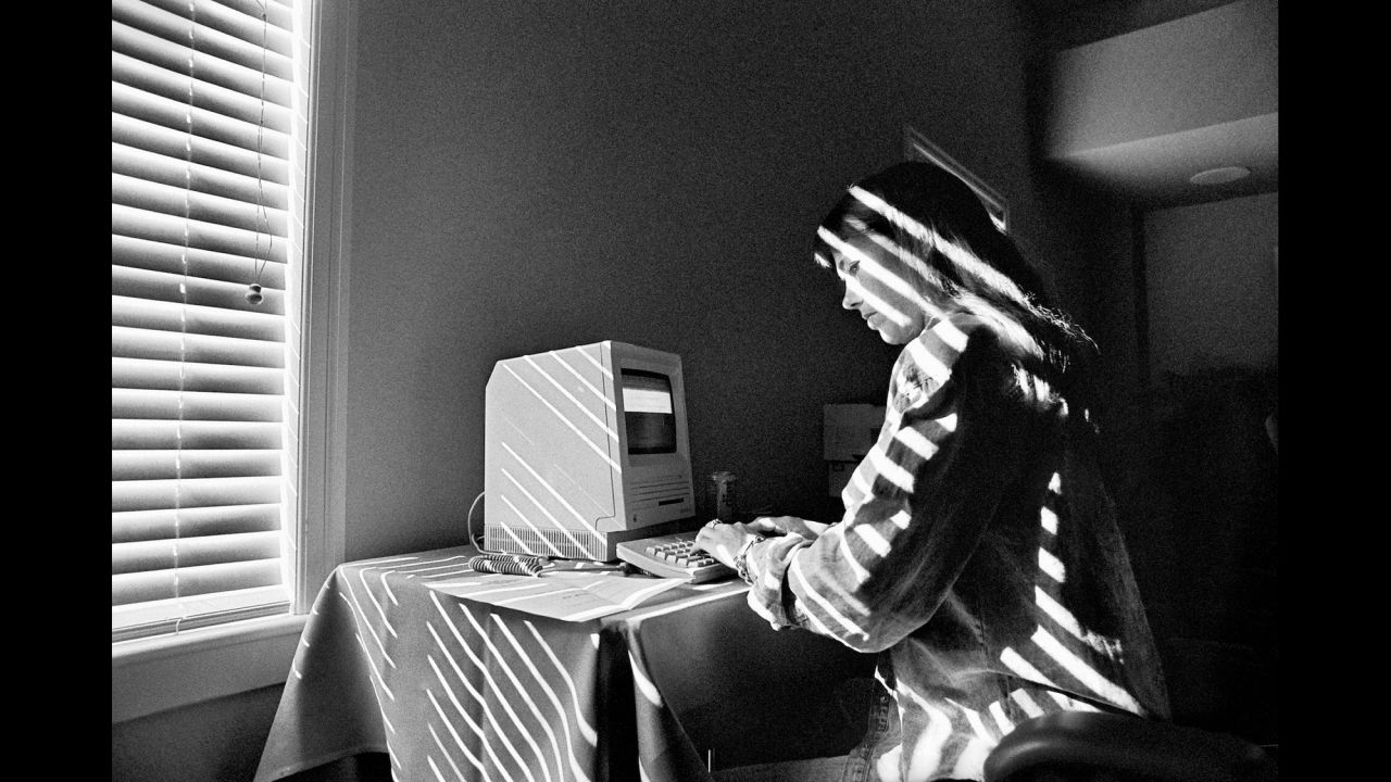 A young NeXT employee works on an early Macintosh computer at a company retreat in 1986. "Steve protected me," photographer Doug Menuez said. "He introduced me to the company and told them to let me do what I do, because -- trust me -- it was very secretive back then just as it is now." Menuez's work with Jobs eventually opened up access to other Silicon Valley companies such as Adobe, Intel and Microsoft, and Menuez also put those photographs in the "Fearless Genius" book. The title, he said, refers to all of Silicon Valley, not just Jobs.