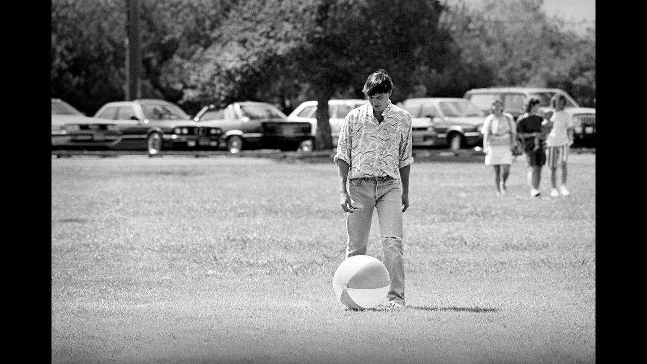 Jobs kicks around a beach ball at a company picnic in 1987. "Years later, he told me that I was going to have a lot of fun with these pictures someday," Menuez remembers. "In fact, I think that's one of the last conversations we had in the early '90s. He was just so exciting to be around. He'd come into that building on fire every day in a great mood. He had a million ideas going. And he was inspiring, he was committed 100% and he expected everybody in that room to be on the bus to the future or, you know, get the f*** out. 'We're going to invent this thing that no one's ever done, and it's going to be really hard. How much are you willing to sacrifice? Everything? OK, good.' "