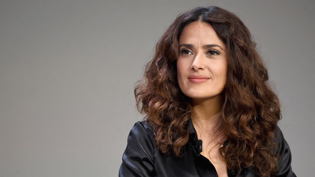 Salma Hayek attends an event at Apple Store Soho in New York City.