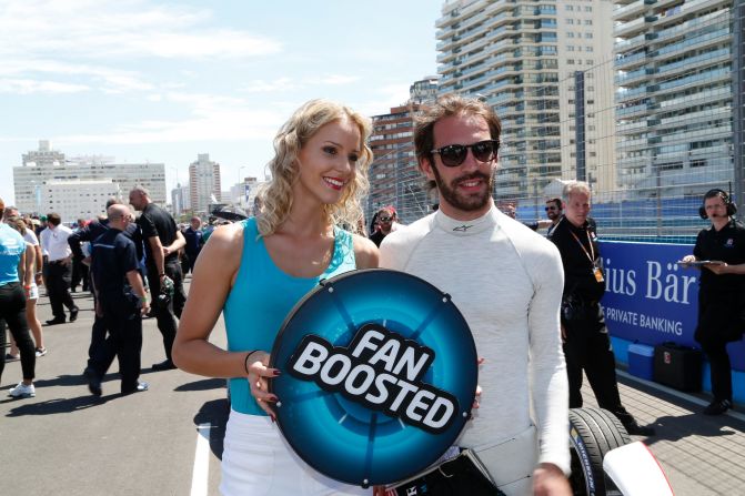 Formula E aims to bring fans closer to the sport. The Fan Boost vote means the audience can even give their favorite driver a 100kJ surge of power during the race. Frenchman Jean-Eric Vergne, pictured, proved popular with the fans in Uruguay.