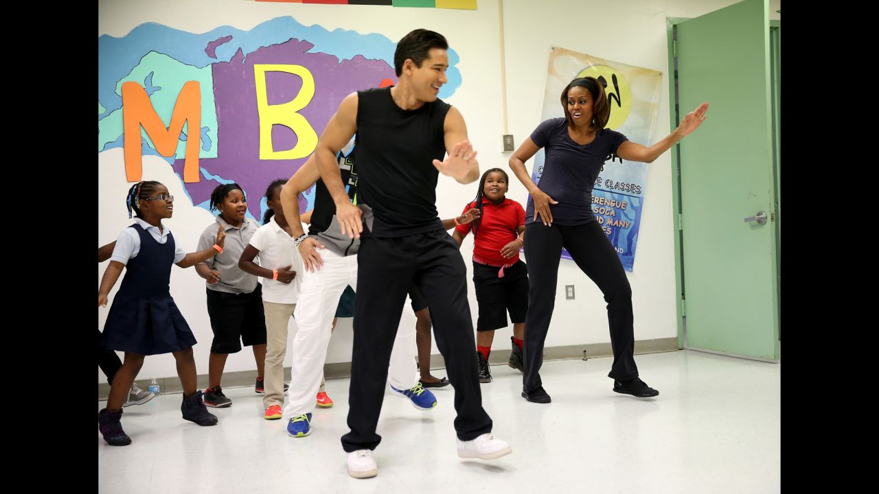 Mario Lopez has been a cheerful presence on "America's Best Dance Crew" and "The X Factor."  Here he dances with Michelle Obama as part of the first lady's Let's Move initiative. 