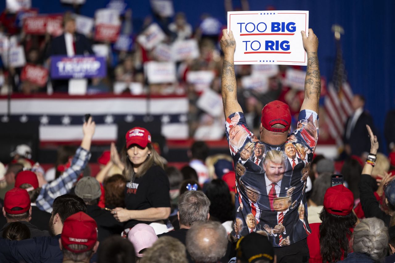 Supporters of former President Donald Trump cheer during a rally in Greensboro, North Carolina, on March 2.