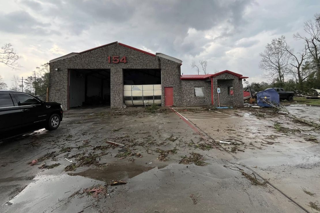 A fire station in Montgomery County suffered significant damage after a storm hit the area.