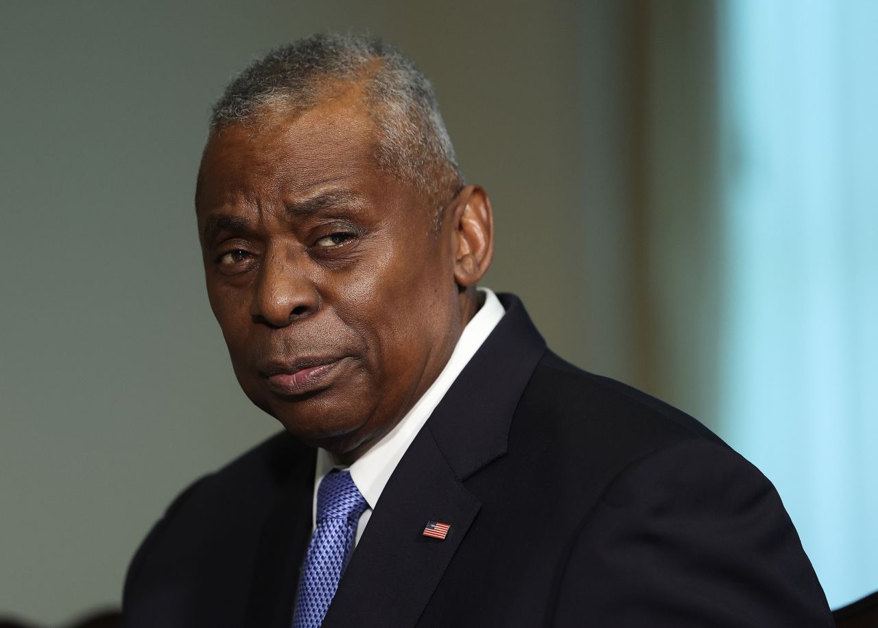 US Defense Secretary Lloyd Austin delivers remarks during a meeting at Pentagon on February 7, in Arlington, Virginia.