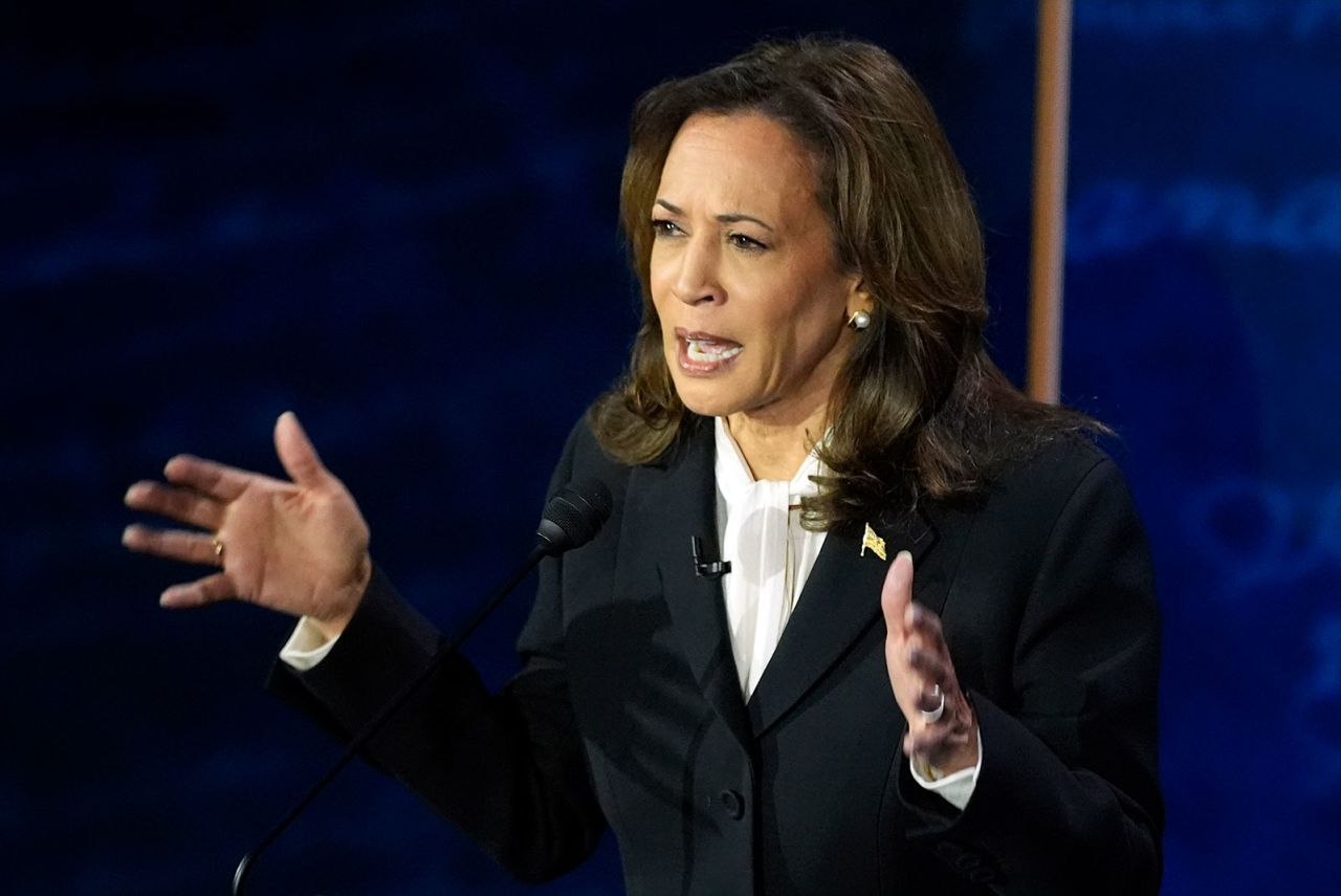 Vice President Kamala Harris speaks during the debate on Tuesday, September 10.