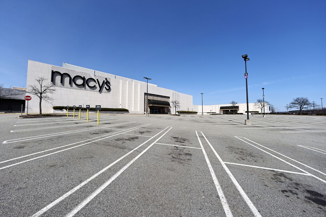 A view of the empty parking lot at the Westfield Garden State Plaza in Paramus, New Jersey, on March 18.