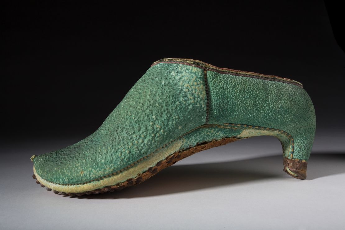 15th-century Persian riding shoes. Affluent men wore heeled boots for centuries as both a practical choice and status symbol.