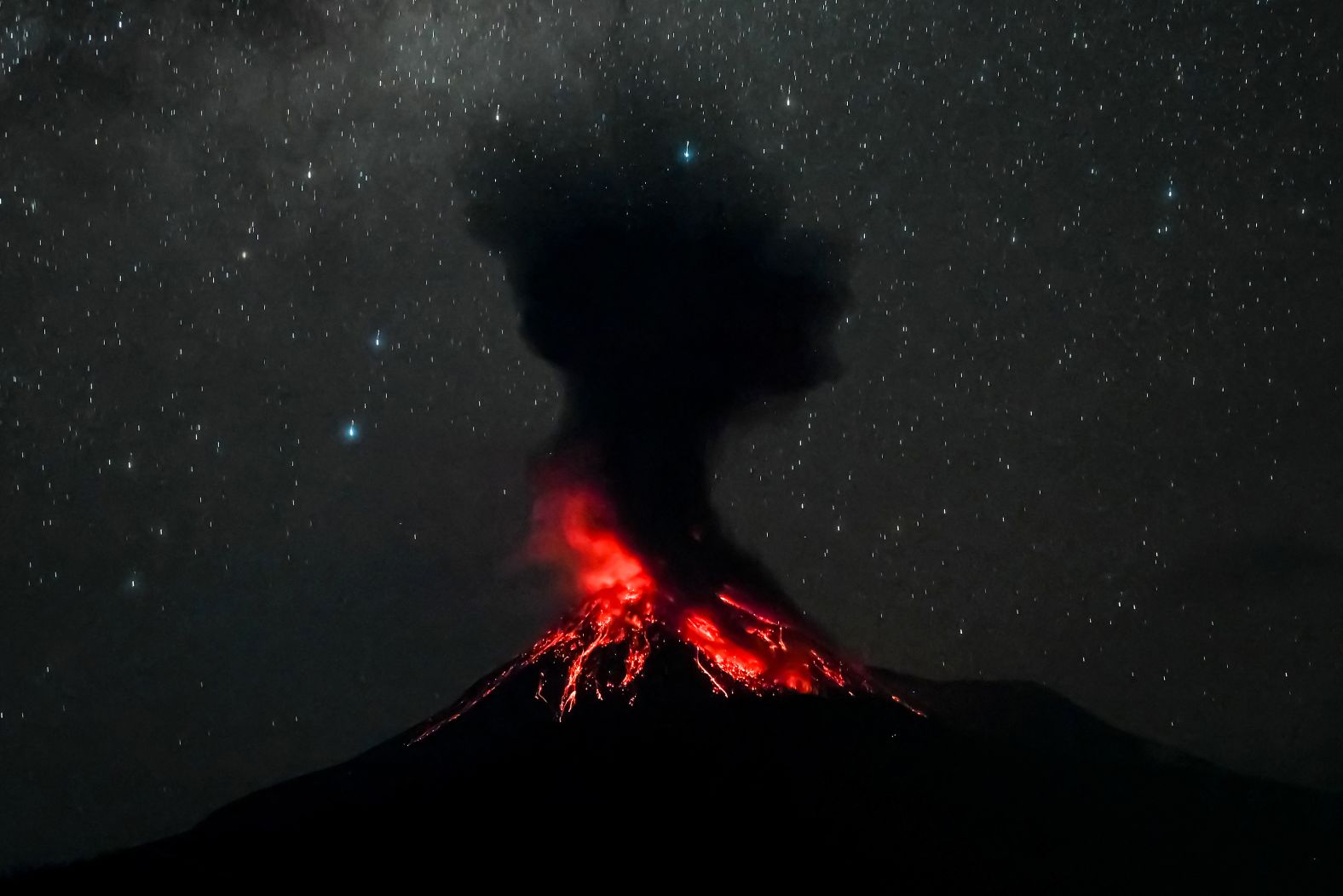 Mount Lewotobi Laki-Laki erupts in eastern Indonesia on Monday, May 19.