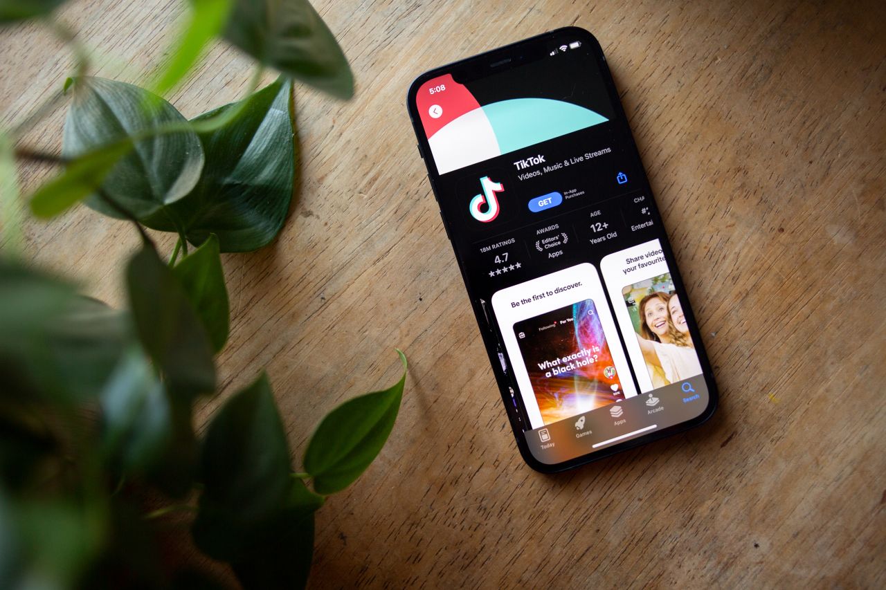 TikTok is seen in the app store of an iPhone on January 8.