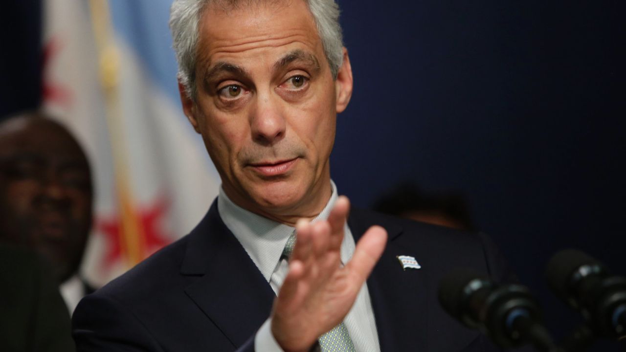 Chicago Mayor Rahm Emanuel speaks during a news conference at City Hall on Wednesday, December 30. Emanuel returned home early from a family trip to address<a href="http://www.cnn.com/2015/12/29/us/chicago-police-shooting-legrier-father-interview/" target="_blank"> the recent police shootings</a> that killed Bettie Jones and Quintonio LeGrier.