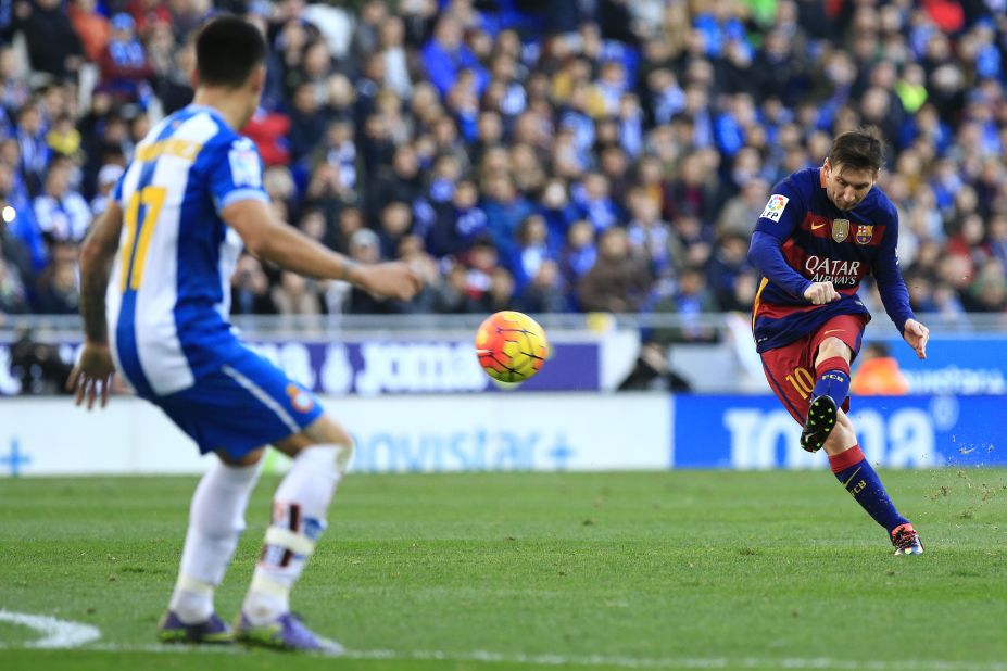 Lionel Messi struck the crossbar with a free kick for Barcelona just before halftime.