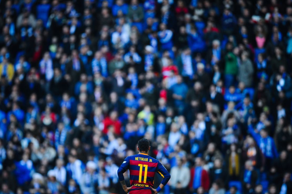 Neymar struggled to get behind a determined Espanyol rearguard.