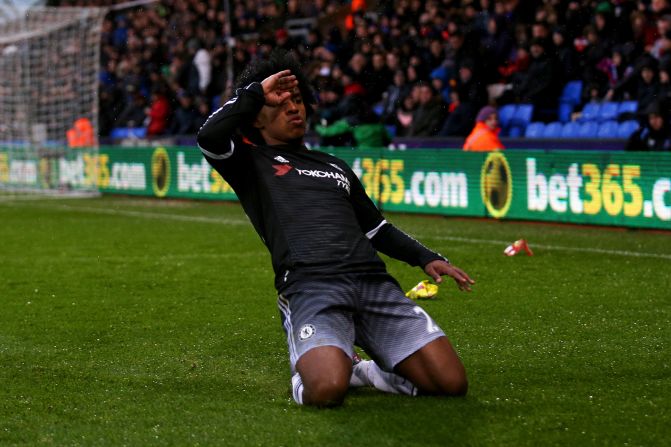 Willian scored the goal of the match to put Chelsea two-up at Selhurst Park. 