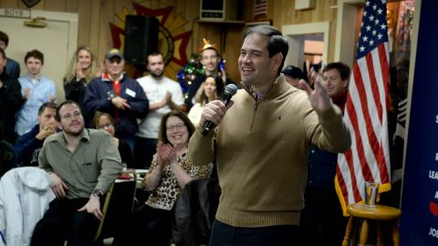 Marco Rubio speaks at a pancake breakfast at the Franklin VFW on December 23, 2015, in Franklin, New Hampshire.
