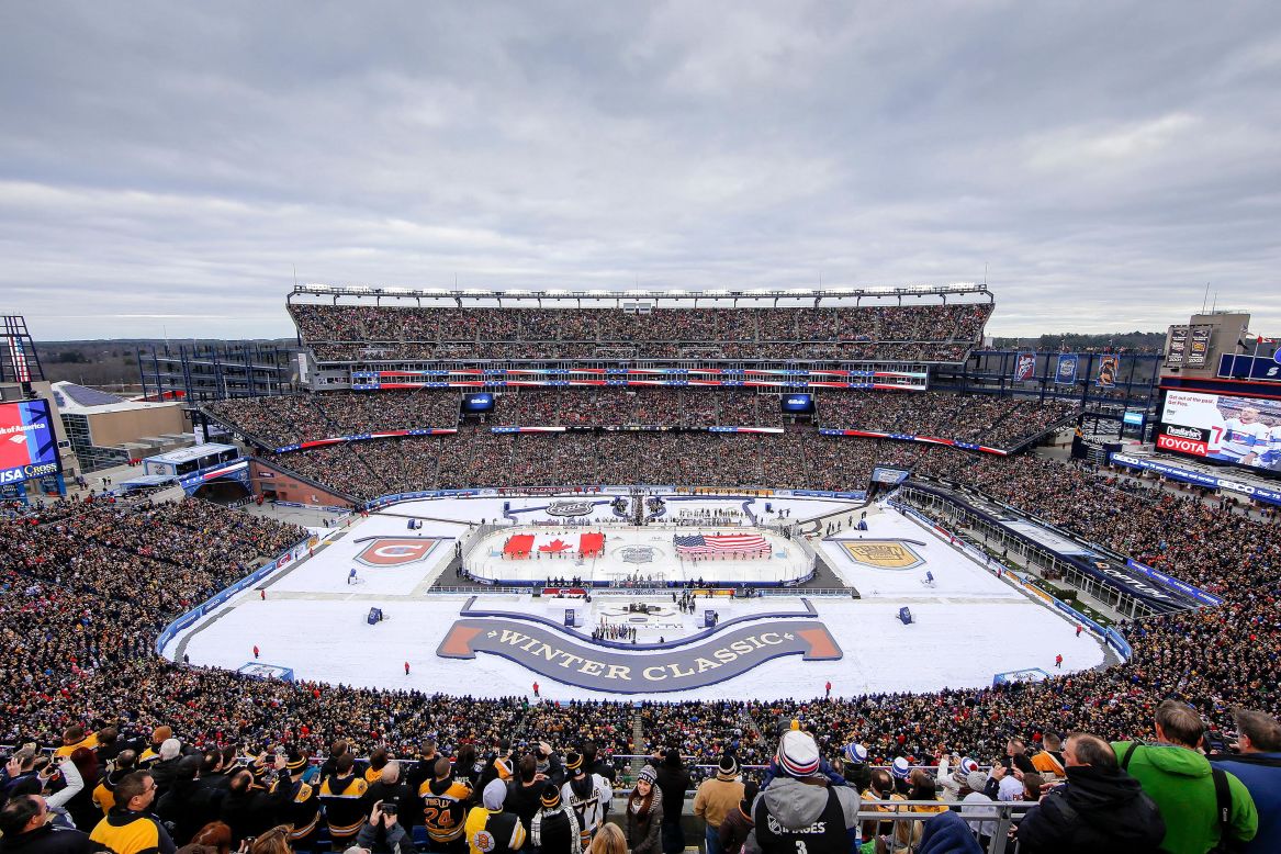 Gillette Stadium, home of the NFL's New England Patriots, hosted the annual Winter Classic hockey game on Friday, January 1. Montreal defeated Boston 5-1.