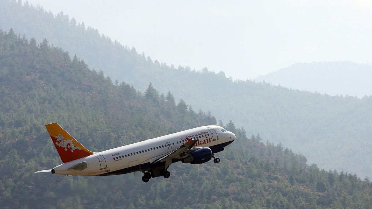 Drukair is one of two airlines that operate flights to and from Bhutan.