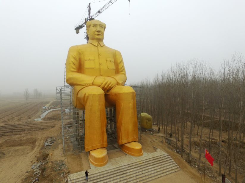 Local media reports that the statue cost nearly three million yuan ($460,000) donated by several entrepreneurs and some villagers.