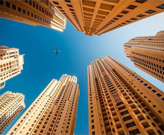 A plane is spotted through the highrise buildings that have come to dominate Dubai in this photo posted by Mustafa Sheikh (<a  target="_blank" target="_blank">@mustafa_sheikh</a>). 