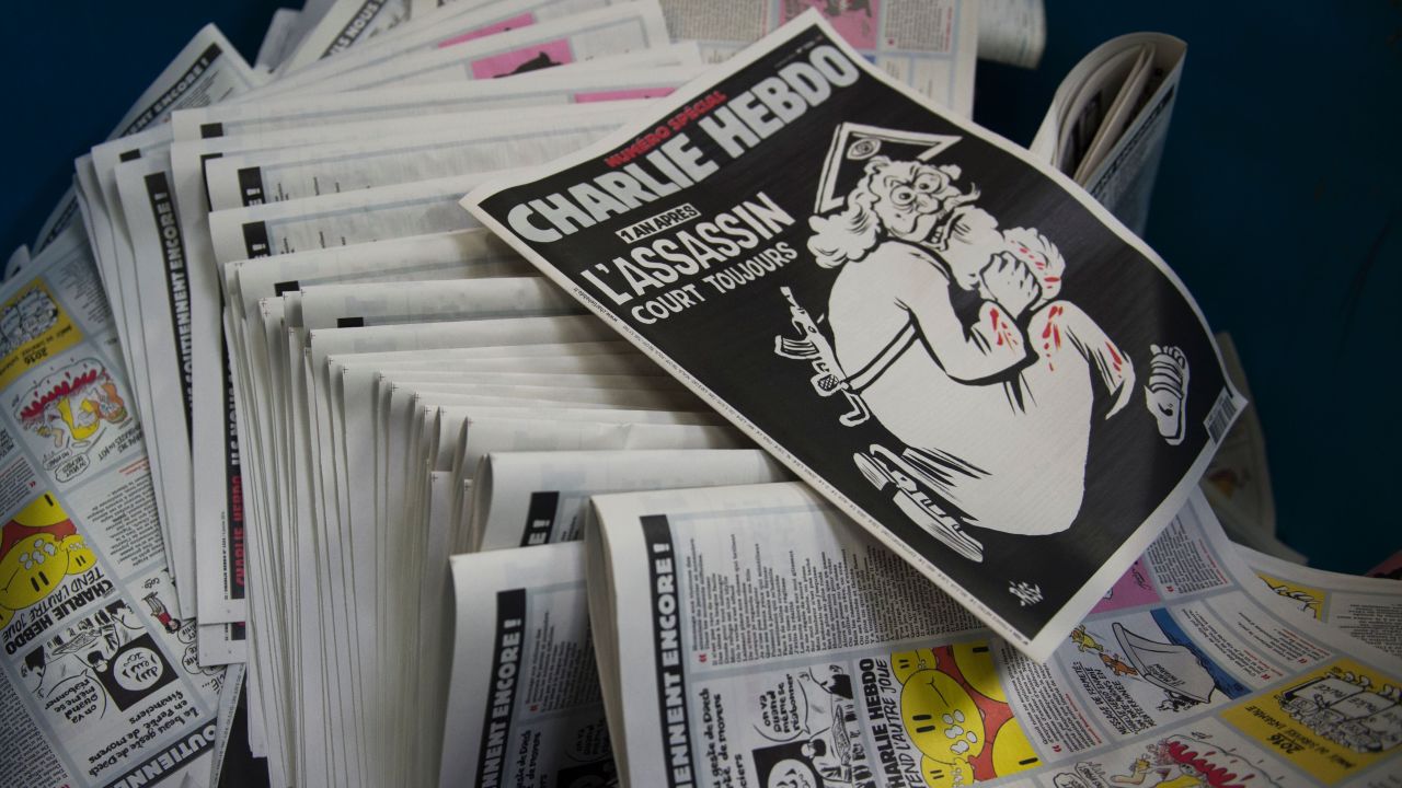 Charlie Hebdo's cover on the anniversary of the January 2015 attacks.