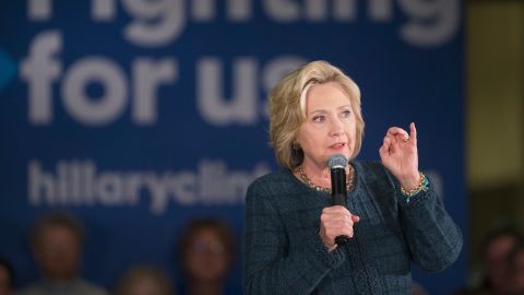 Democratic presidential candidate Hillary Clinton speaks to guests during a rally at Iowa Western Community College on January 5, 2016 in Council Bluffs, Iowa.