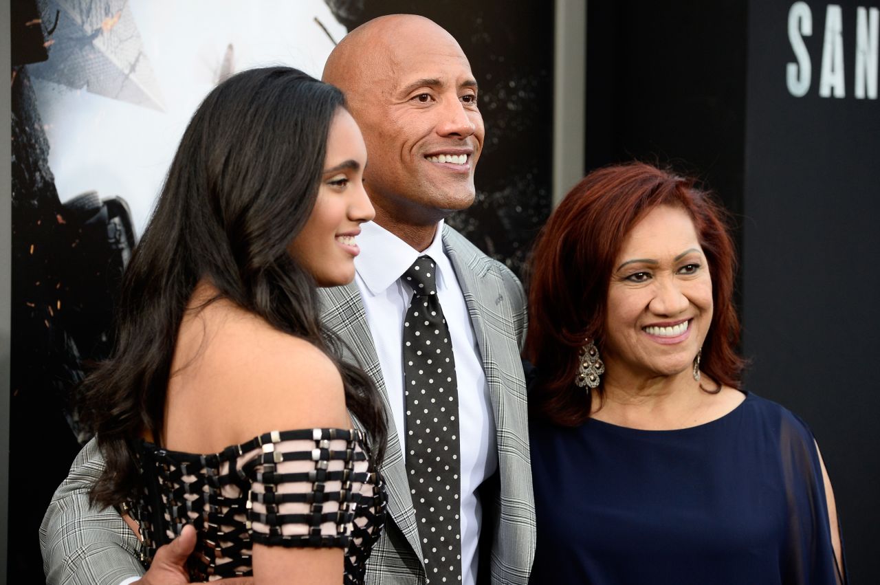 "Throughout the years, throughout the ups and downs, I've realized that the most important thing that I could do with my daughter is lead our life with love," said Johnson, here with Simone and his mother, Ata. "Not success, not fame, not anything else but, 'I'm always here for you. I love you.' "