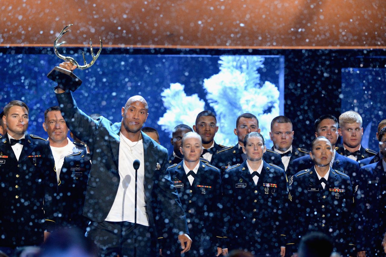 Johnson had members of the US military join him onstage at Spike's 2015 Guys Choice Awards, where he received the Hero Award. His special, "Rock the Troops," was to air in December 2016.