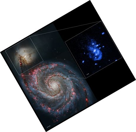 Astronomers noticed huge waves of <a href="http://www.cnn.com/2016/01/06/world/black-hole-burps/index.html">gas being "burped" </a>by the black hole at the center of NGC 5195, a small galaxy 26 million light years from Earth. The team believes the outburst is a consequence of the interaction of NGC 5195 with a nearby galaxy.