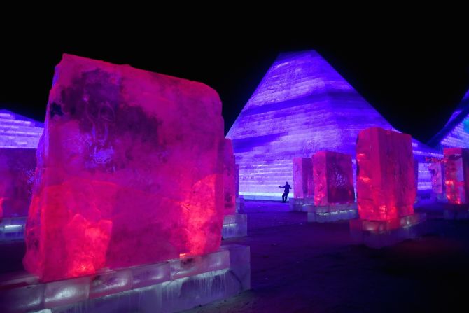The best time to go is at night, when the sculptures are lit from the inside with LED lights. 