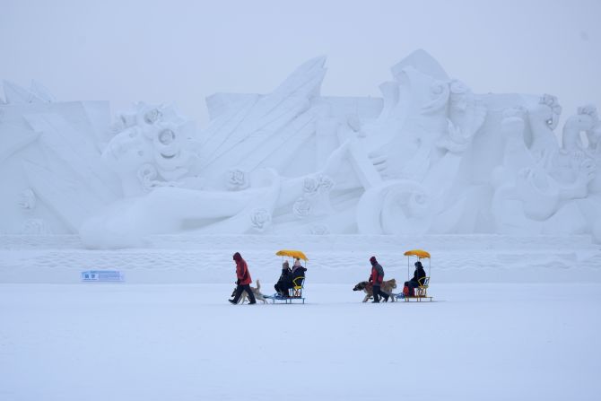 This year's festival theme is "Pearl on the Crown of Ice & Snow." Another highlight of the event is the International Snow Sculpture Art Expo, which features elaborate creations made by local and international artists. 