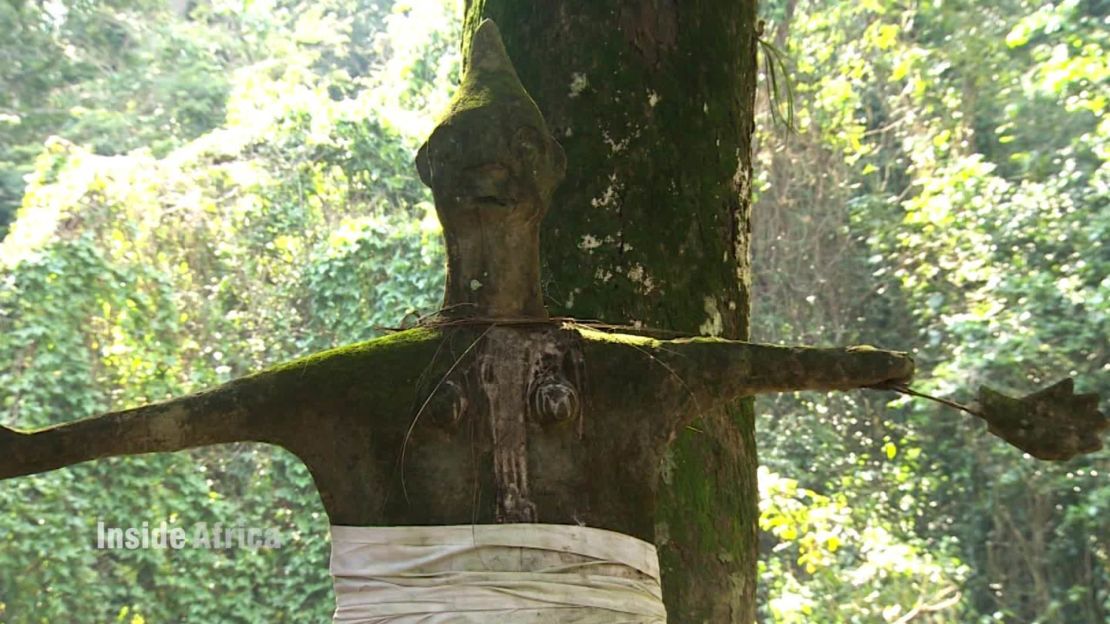 A sculpture from inside Osun Oshogbo Sacred Grove, Nigeria.