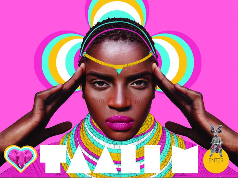 The website for French-Congolese musician Taali M "should be understood as an invitation to an ancient African kingdom" according to Gam, the website's designer.