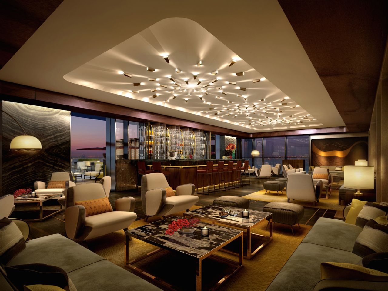 Interior designer Adam Tihany went all out on this one.