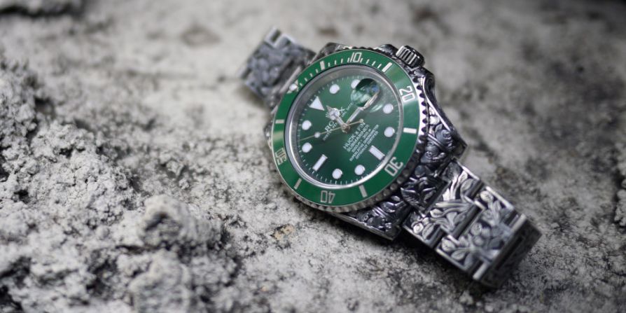 Customization of high-end timepieces is a growing popular as well, and we expect many innovative designs in 2016. The newest player, with the unlikely name Huckleberry, specializes in intricately engraved Rolex timepieces, like this green dial Submariner -- which took 140 hours of labor to complete and costs $37,500. Others like Project X and Bamford Watch Department have begun to offer blacked-out stealth versions of Rolex sports models and are branching out with different designs and a wide palette of custom color options. 
