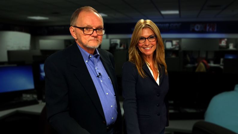 Costello says Ron Bilek, left, her former news director, was tough on her, but he taught her the ropes of television news.  <br /><br />After not seeing each other for more than 25 years, they reunited on October 1, 2015, at their old workplace, WSYX-TV, in Columbus, Ohio.