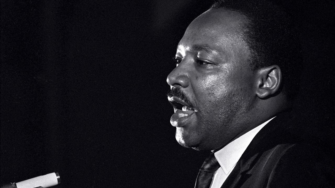 King's eyes appeared to tear up during his "mountaintop" speech the night before he was assassinated.