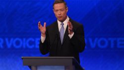 US Democratic Presidential hopeful Martin O'Malley participates in the Democratic Presidential Debate hosted by ABC News at the Saint Anselm College in Manchester, New Hampshire, on December 19, 2015.
