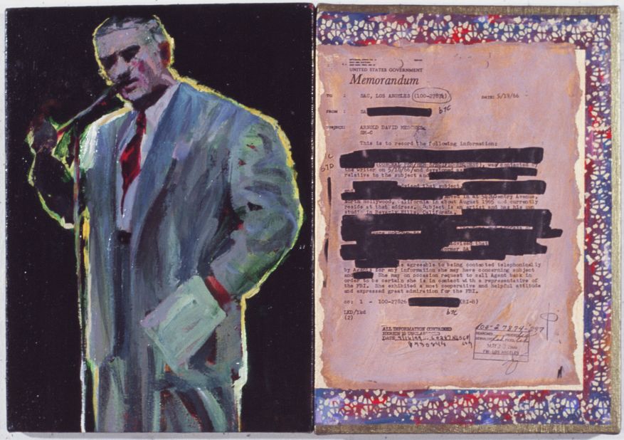 The artist (now 92 years old) received 700 pages, often heavily redacted, dating from the 1940s to the 70s .