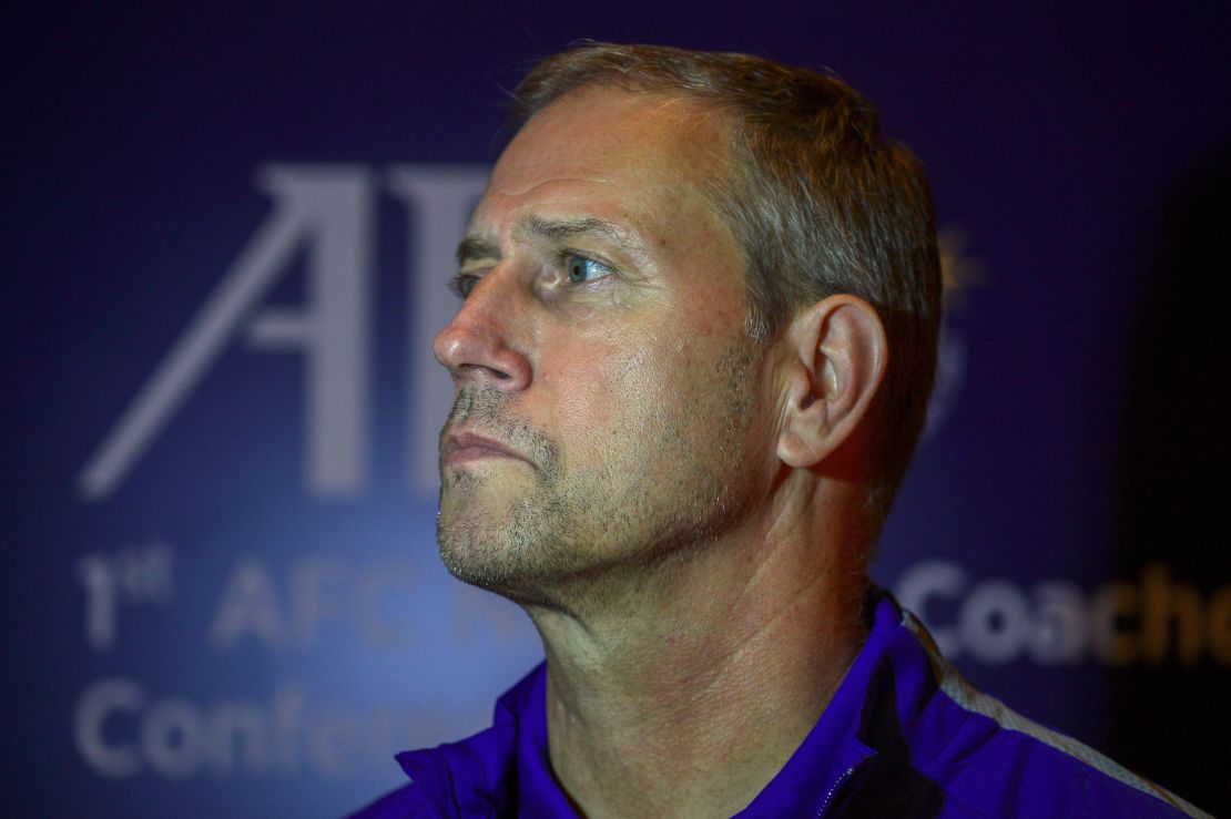 Former China national football team coach Alain Perrin looks on during the inaugural Asian Football Confederation (AFC) conference for national team coaches in Kuala Lumpur.